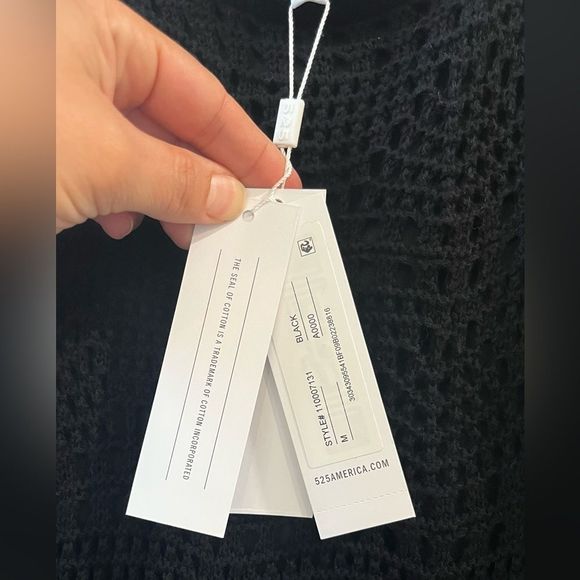 NWOT 525 America Crochet Tank Dress Black Size Medium Women’s - Picture 8 of 11